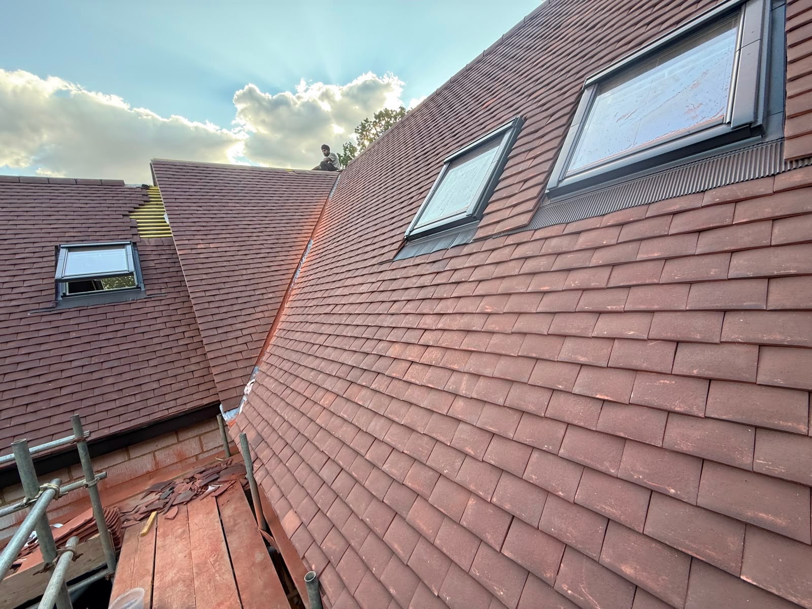 Roof windows and tiling on a Culmvalley Roofing project